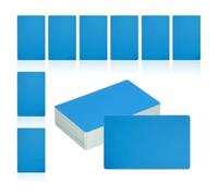 Ujjdwiurgh Lot de 150 cartes de visite vierges en métal, 0,6 cm d'épaisseur, 8,6 x 5,1 cm, matériau de gravure pour cartes de visite à faire soi-même, bleu