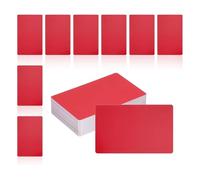 Ujjdwiurgh Lot de 150 cartes de visite vierges en métal, 0,6 cm d'épaisseur, 8,6 x 5,1 cm, matériau de gravure pour cartes de visite à faire soi-même, rouge