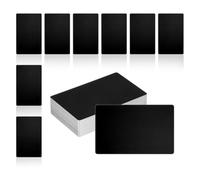 Ujjdwiurgh Lot de 150 cartes de visite vierges en métal, 0,6 cm d'épaisseur, 8,6 x 5,1 cm, matériau de gravure pour cartes de visite à faire soi-même, noir