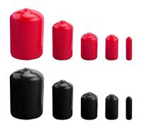 Ujjdwiurgh Lot de 156 embouts flexibles en caoutchouc pour boulon et vis de protection en 9 tailles de 63,5 à 11,2 cm (noir, rouge)