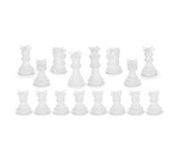 Ujjdwiurgh Lot de 16 moules en silicone pour échecs en résine époxy pour projets en résine d'anniversaire