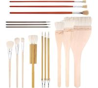 Ujjdwiurgh Lot de 16 pinceaux à glaçure pour poterie de différentes formes - Pinceaux pour vernis acrylique, aquarelle, huile et plus encore pour les débutants