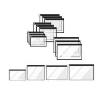 Ujjdwiurgh Lot de 16 pochettes étanches en PVC - Multifonctions - Sacs de voyage transparents pour cosmétiques, portefeuilles, crayons - Noir