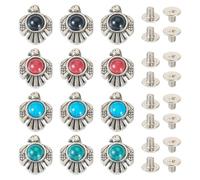 Ujjdwiurgh Lot de 16 rivets à vis en alliage imitation turquoise pour maroquinerie