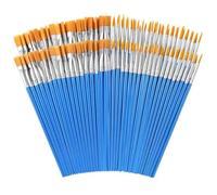 Ujjdwiurgh Lot de 160 petits pinceaux en nylon avec pointe plate et ronde pour peinture acrylique
