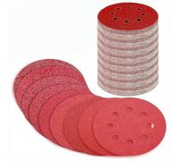Ujjdwiurgh Lot de 170 disques abrasifs ronds de 12,7 cm avec crochet et boucle à 8 trous Grain 40 60 80 120 180 240 320 400 600