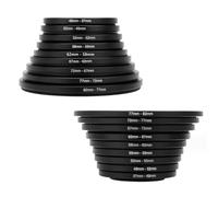 Ujjdwiurgh Lot de 18 bagues d'adaptation pour filtre d'appareil photo 49-52-55-58-62-67-72-77-82 mm 49 mm-82 mm