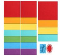 Ujjdwiurgh Lot de 18 feuilles de feutre de différentes couleurs gravées 15 cm