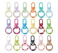 Ujjdwiurgh Lot de 18 porte-clés à ressort en métal coloré en forme de pince de homard avec porte-clés à ressort pour loisirs créatifs