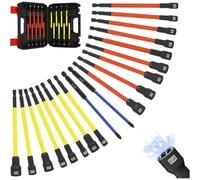 Ujjdwiurgh Lot de 19 tourne-écrous magnétiques pour perceuse à percussion, tige hexagonale de 6,35 mm, extension adaptateur de douille en acier V avec tournevis