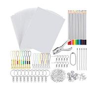 Ujjdwiurgh Lot de 198 feuilles en plastique thermorétractables pour porte-clés, crayons, loisirs créatifs