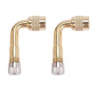 Ujjdwiurgh Lot de 2 adaptateurs de valve d'extension de valve coudée à 90 degrés en métal pour vélo, moto, scooter