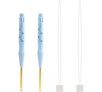 Ujjdwiurgh Lot de 2 aiguilles à poinçonner réglables et outils de broderie, avec enfile-aiguilles pour couture à la main, kit d'outils faits à la main