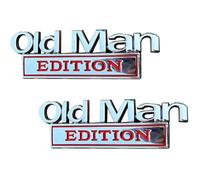 Ujjdwiurgh Lot de 2 badges autocollants en métal 3D pour voiture Old Man Edition - Imperméables et antirouille