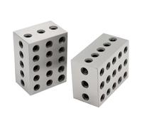 Ujjdwiurgh Lot de 2 blocs de 5 à 7,6 cm, paire assortie à 23 trous 0,0003 pour machiniste au sol, comme indiqué, acier HRC 55-62 (2-3-4 blocs 0,0003 po)