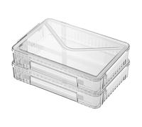 Ujjdwiurgh Lot de 2 boîtes de rangement en plastique transparent de 21,6 x 27,9 cm pour format A4 avec poignée, organiseur de projets artistiques