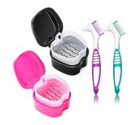 Ujjdwiurgh Lot de 2 boîtes de rangement pour nettoyeurs de dentiers et de fausses dents
