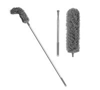 Ujjdwiurgh Lot de 2 brosses de nettoyage de gouttières avec manche télescopique extensible de 2,6 m, outil de nettoyage facile à enlever, gris