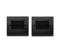 Ujjdwiurgh Lot de 2 brosses pour plaque murale - 1 prise murale - Plaque d'entrée de câble - Noir - Facile à installer