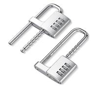 Ujjdwiurgh Lot de 2 cadenas à combinaison à 4 chiffres en forme de U pour casier de gym réglable à anse longue pour l'école