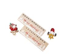 Ujjdwiurgh Lot de 2 calendriers de compte à rebours en bois - Calendrier de l'Avent en bois - Décoration de Noël