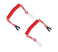 Ujjdwiurgh Lot de 2 cordes de sécurité pour jet-ski PWC en TPU + clé d'allumage rouge en PVC avec film Z