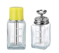 Ujjdwiurgh Lot de 2 distributeurs d'alcool en verre, flacon transparent de 177 ml avec pompe et bouchon robuste