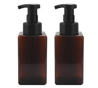 Ujjdwiurgh Lot de 2 distributeurs de savon moussant 425,2 g rechargeables en mousse liquide pour les mains - Flacon vide en plastique - Marron - 450 ml
