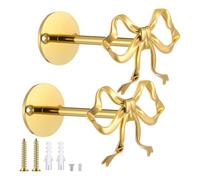 Ujjdwiurgh Lot de 2 embrasses de rideaux en métal doré à fixation murale moderne