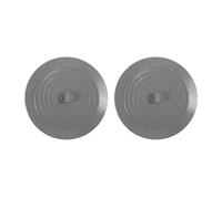Ujjdwiurgh Lot de 2 grands bouchons de baignoire en silicone de 15,2 cm - Bouchons de vidange plats pour baignoire, cuisines, salles de bains et buanderie (gris)