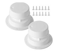 Ujjdwiurgh Lot de 2 housses de protection pour grille d'aération de toit et vis pour caravane de camping-car - Capuchons d'aération de rechange pour plomberie de camping-car - Blanc