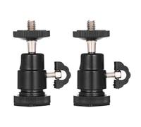 Ujjdwiurgh Lot de 2 mini rotules avec adaptateur de montage à 360 degrés 6,35 mm pour appareil photo reflex numérique, caméscope, flash, support d'éclairage, trépied