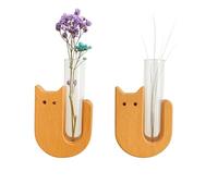 Ujjdwiurgh Lot de 2 mini vases mignons en forme de chat avec aimants de réfrigérateur - Parfait pour les fleurs fraîches