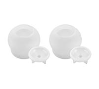 Ujjdwiurgh Lot de 2 moules ronds en silicone avec couvercles, pour résine époxy, boîte à bijoux