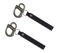 Ujjdwiurgh Lot de 2 Mousquetons à Dégagement pour Masque avec Poignée en Cuir pour Pompier, Mousqueton Fixe en Acier Inoxydable 316