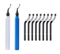 Ujjdwiurgh Lot de 2 outils d'ébavurage + 10 lames en acier rapide BS1010 pour tuyaux en métal, résine, PVC, cuivre, plastique, bords imprimés 3D