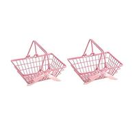 Ujjdwiurgh Lot de 2 paniers de rangement pour filles en forme de cœur rose (grand)