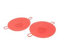 Ujjdwiurgh Lot de 2 paniers vapeur en silicone pour autocuiseurs, micro-ondes, multicuiseurs, rouge