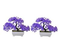 Ujjdwiurgh Lot de 2 petits pots de fleurs artificielles en plastique pour la maison, la chambre, la table, faciles à utiliser