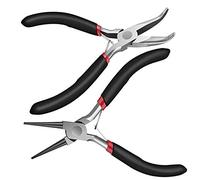 Ujjdwiurgh Lot de 2 Pinces à Bec à ChaîNe PliéE et Pinces à Bec Rond pour L'Artisanat et la RéParation, Fournitures de Fabrication de