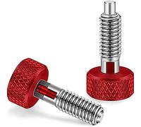 Ujjdwiurgh Lot de 2 pistons à ressort rétractables avec poignée moletée de type M6 pour boîte à outils roulante Rouge