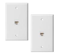 Ujjdwiurgh Lot de 2 Plaques Murales Ethernet 1 Port, Plaque Murale Jack avec Insert de Coupleur RJ45 à