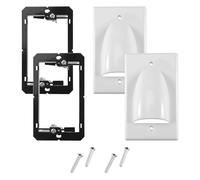 Ujjdwiurgh Lot de 2 plaques murales pour câbles simples encastrés basse tension avec support de montage (blanc)