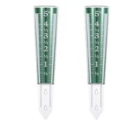 Ujjdwiurgh Lot de 2 pluviomètres d'extérieur de 12,7 cm avec échelle grossissante et chiffres pour jardin, terrasse, cour - Vert