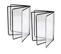 Ujjdwiurgh Lot de 2 pochettes transparentes pour menus de restaurant, 21,6 x 27,9 cm, 4 pages, 8 vues, compatible avec papier de format A4
