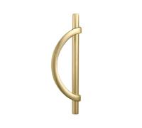 Ujjdwiurgh Lot de 2 poignées de tiroir dorées en forme de demi-lune - Poignées d'armoire de cuisine faciles à installer B