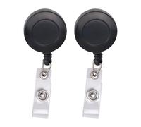 Ujjdwiurgh Lot de 2 Porte-Badges Nominatifs Porte-Badge D'Identification avec Pince Crocodile Pivotante (Noir)