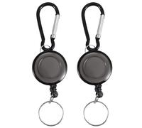 Ujjdwiurgh Lot de 2 porte-badges rétractables pour carte d'identité YOYO - Couleur : noir - Quantité : 2 pièces