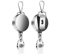 Ujjdwiurgh Lot de 2 porte-clés rétractables pour badge d'identification, porte-nom, porte-cartes, clip de ceinture