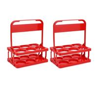 Ujjdwiurgh Lot de 2 porte-gobelets pliables en plastique Rouge